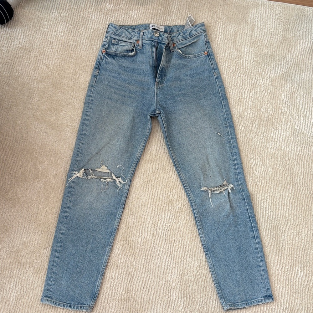 Classic Blue Distressed Women's Jeans